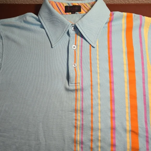 Paul Smith Light Blue Polo with Multicolor Stripes - Picture 10 of 10